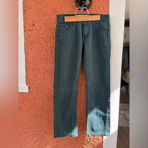 Levi's 513 Slim Deep Green Corduroy Jeans Size 10 Reg 25 X 25 Boys Pants